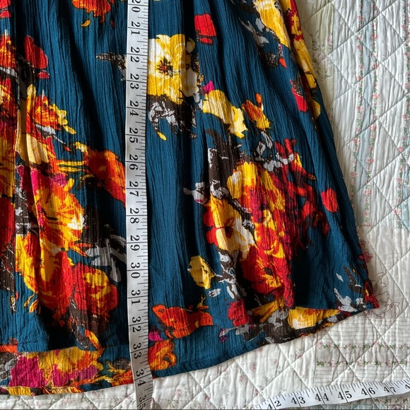 California Moonrise Mini Dress Tunic Size M Boho Floral Print Multicolor - Picture 6 of 14
